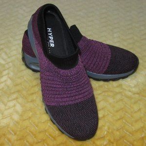 Women's US 10.5 Hyper Memory Foam Ankle Sock 2" Wedge Shoes EUC.